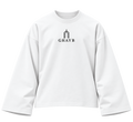 GHAYB Long Sleeve — White — Front — THE STILL, smooth heavy cotton, transparent background