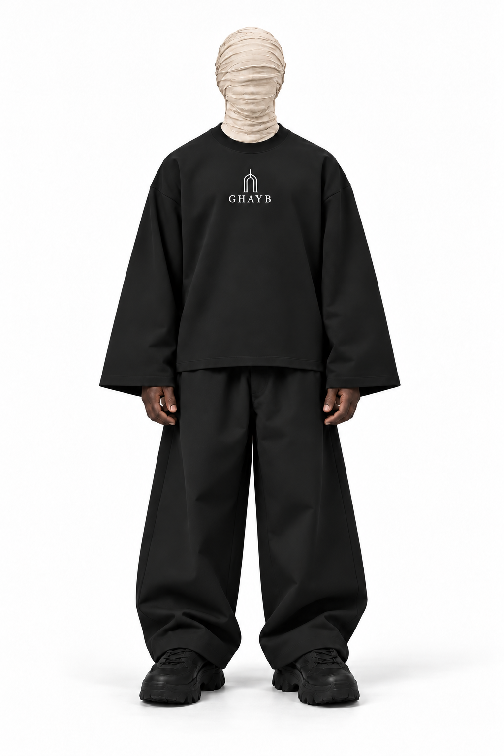 GHAYB Long Sleeve — Black — Front