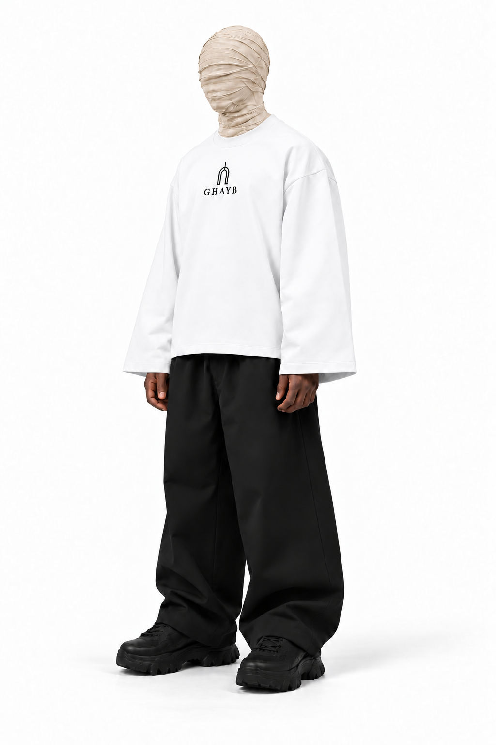 GHAYB Long Sleeve — White — 02-angle