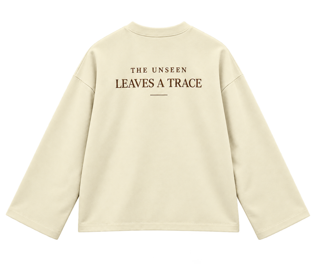 THE TRACE Cream — back, approved cream smooth cotton, no ribbing