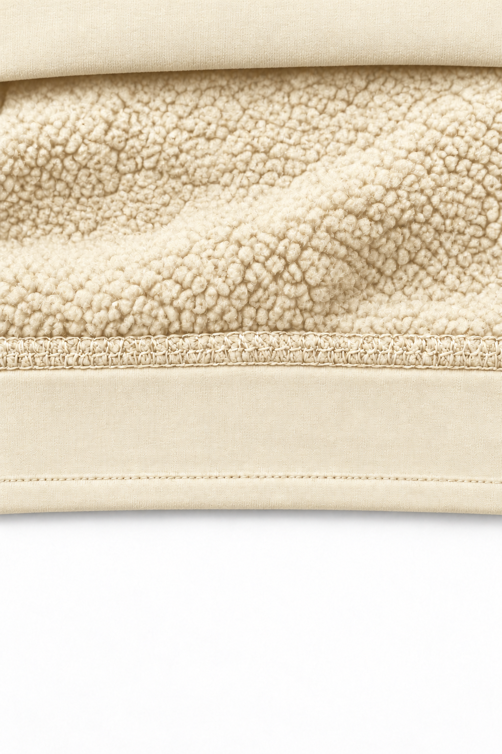 THE TRACE Cream — fabric, approved cream smooth cotton, no ribbing
