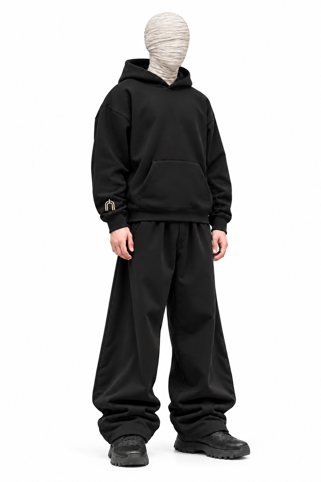 THE UNSEEN black hoodie — clean front angle