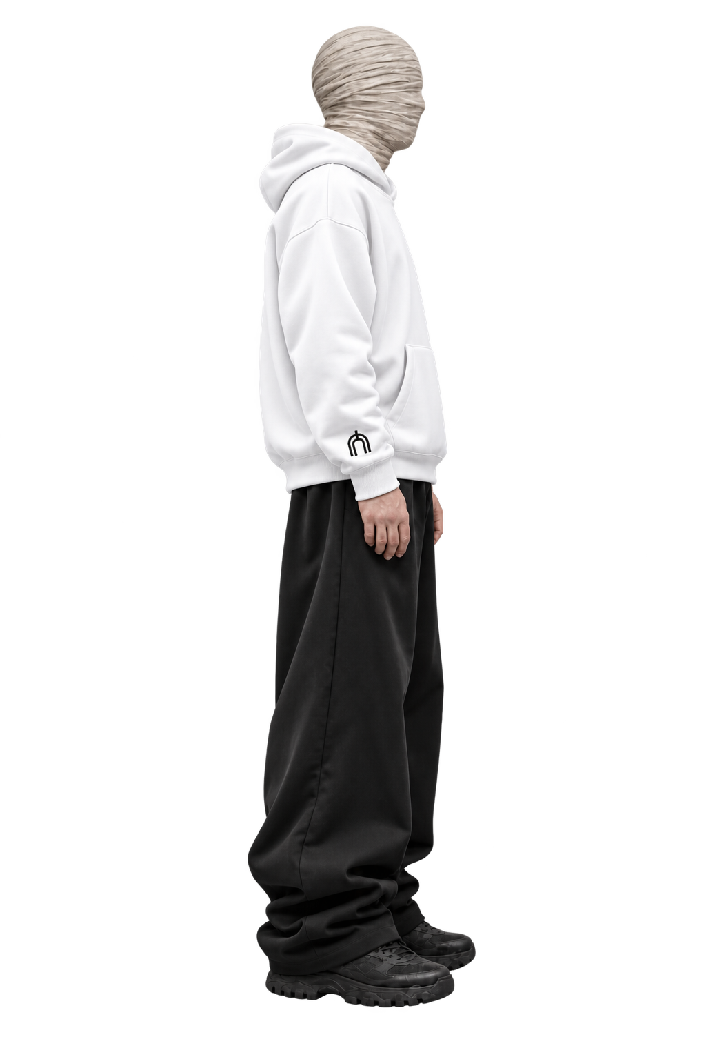 The Unseen white hoodie side