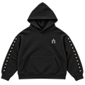 THE VEIL black — flat lay front, smooth cotton, transparent background
