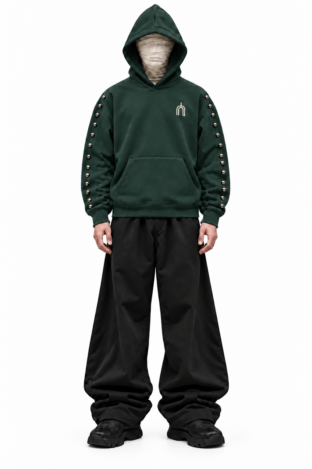 THE VEIL dark green — 01 male front hood up