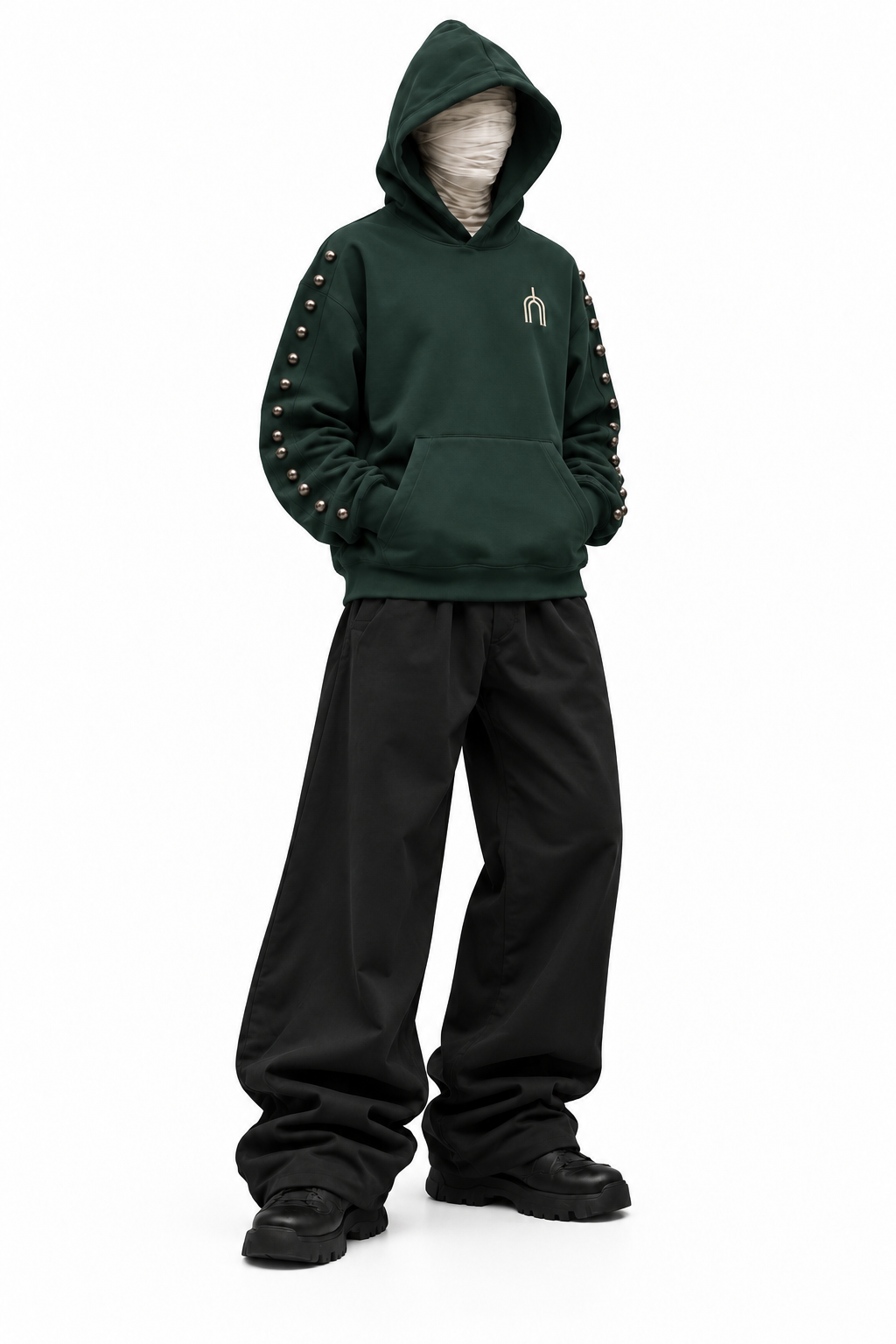THE VEIL dark green — 05 female front, 170 cm 60 kg wearing M